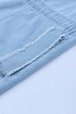 Chambray Pocketed Frayed Shirt