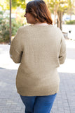 Khaki Star Pattern Drop Shoulder Plus Size Sweater