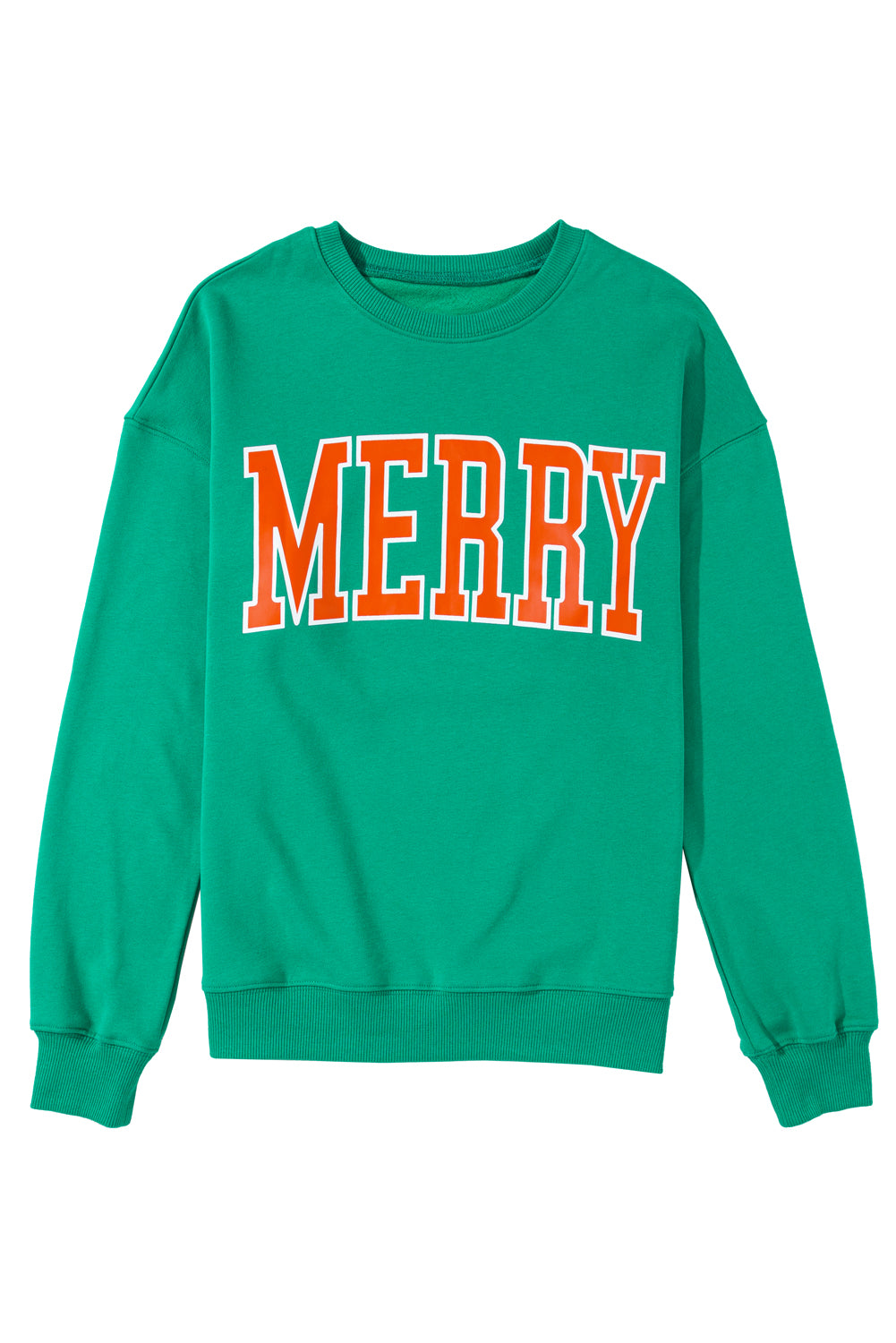 White MERRY Graphic Pullover Sweatshirt