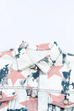 Stars Tie Dye Print Buttoned Denim Jacket