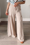 Drawstring Pleated Wide Leg Pants