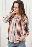 Striped 3/4 Sleeve Blouse