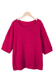 Textured Knit Drop Shoulder Tee