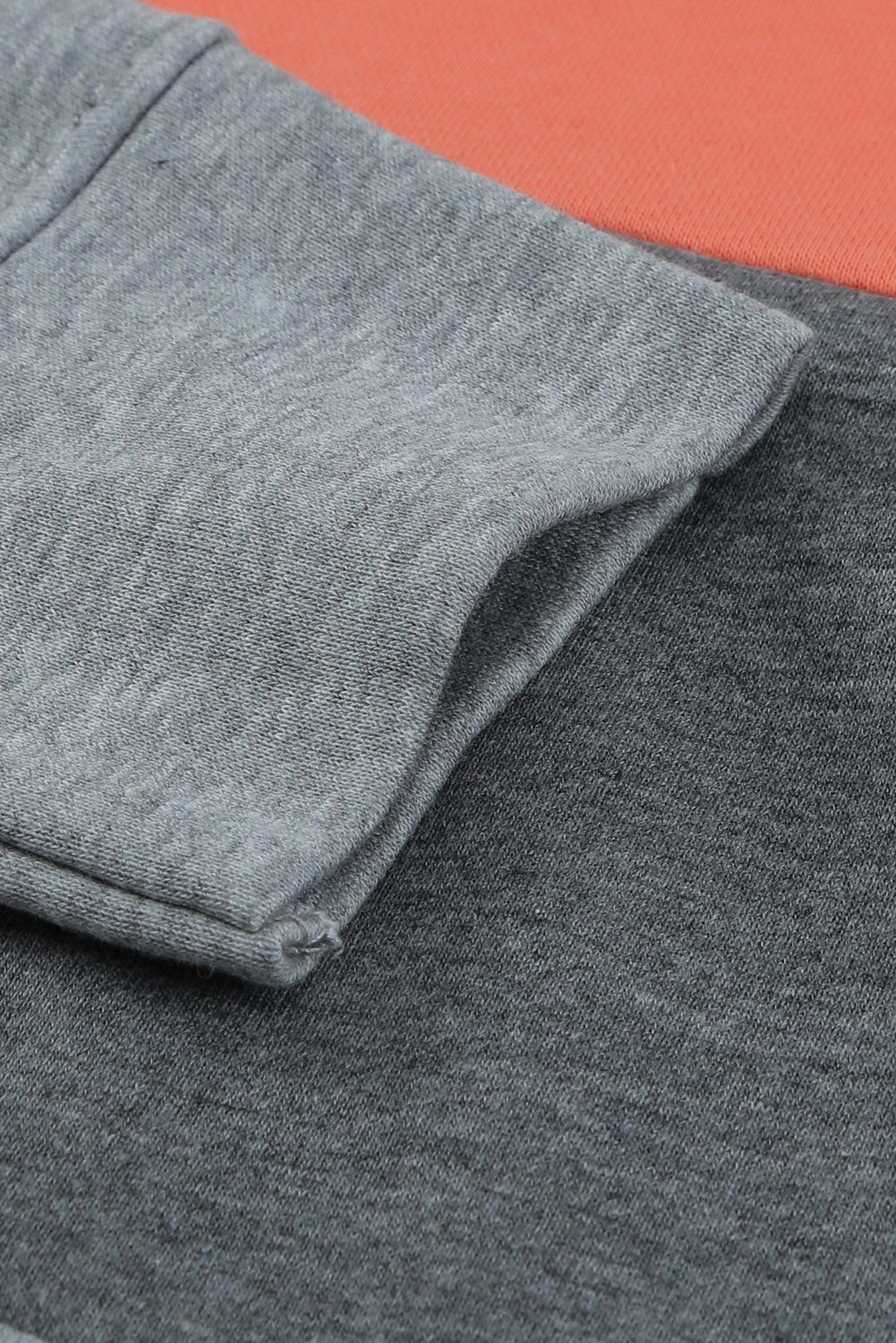 Sweat-shirt Gris à Col Rond Colorblock Grande Taille