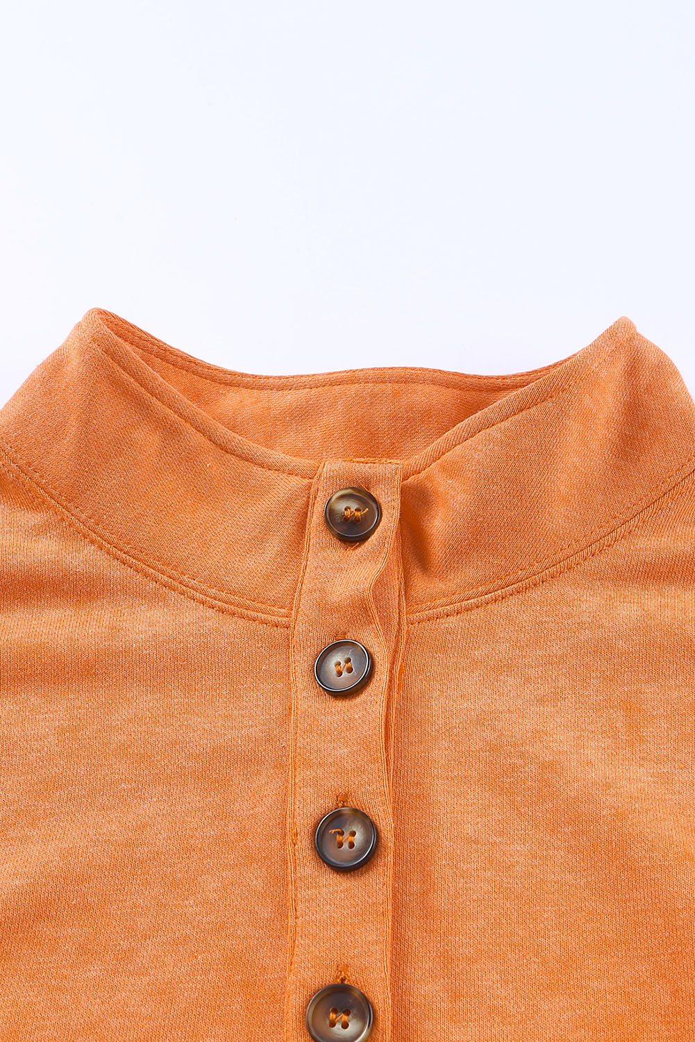 Sweat ample boutonné orange à demi-patte de boutonnage 