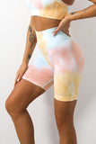 Tie Dye Tummy Control High Waist Skinny Yoga Shorts