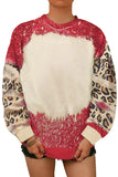 Red Tie Dye Leopard Drop Shoulder Sweatshirt