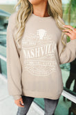 Sweat-shirt graphique filaire NASHVILLE MUSIC CITY abricot