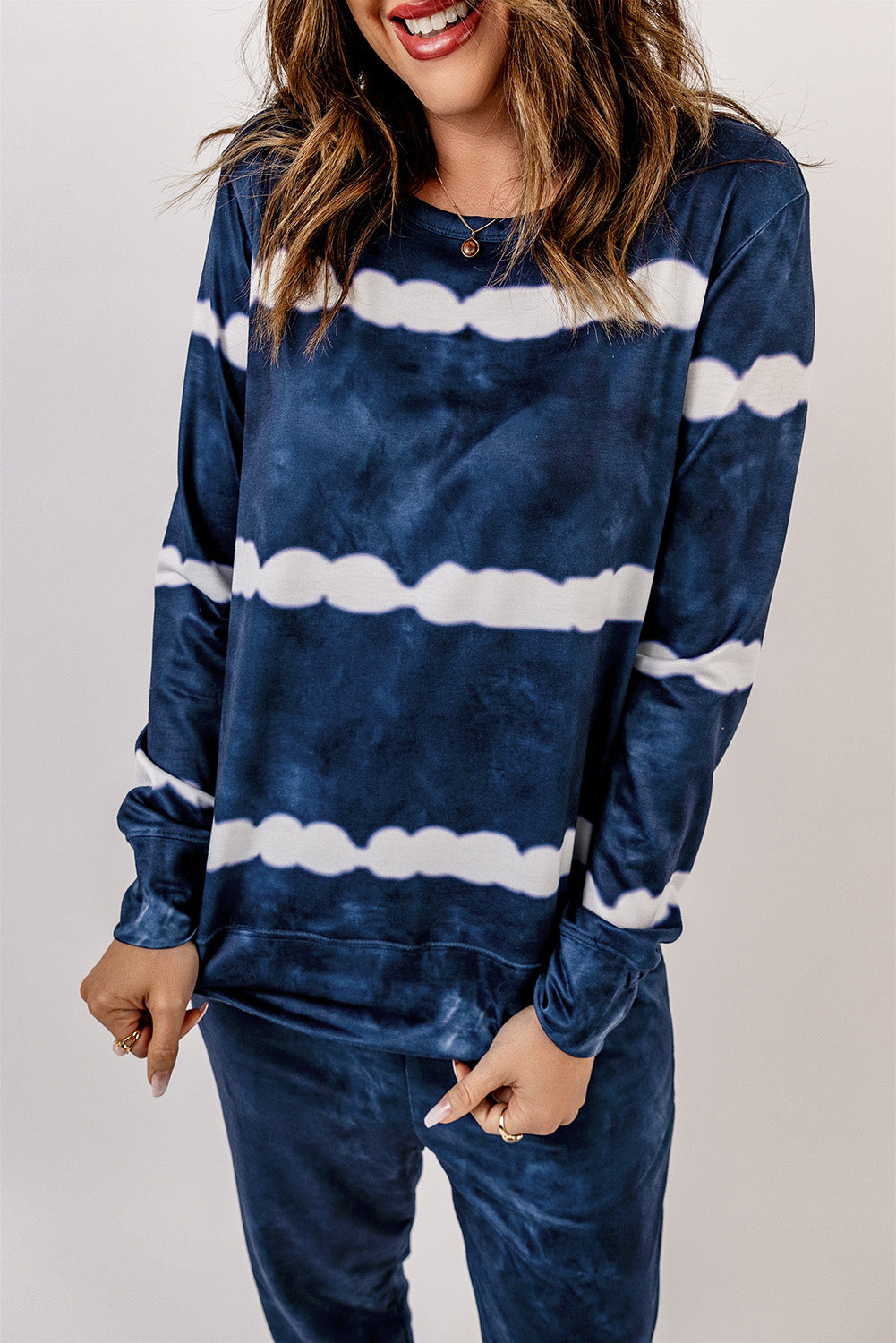 Stripes Long Sleeves and Joggers Lounge Set