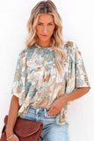 Paisley Print Wide Sleeves Loose Blouse