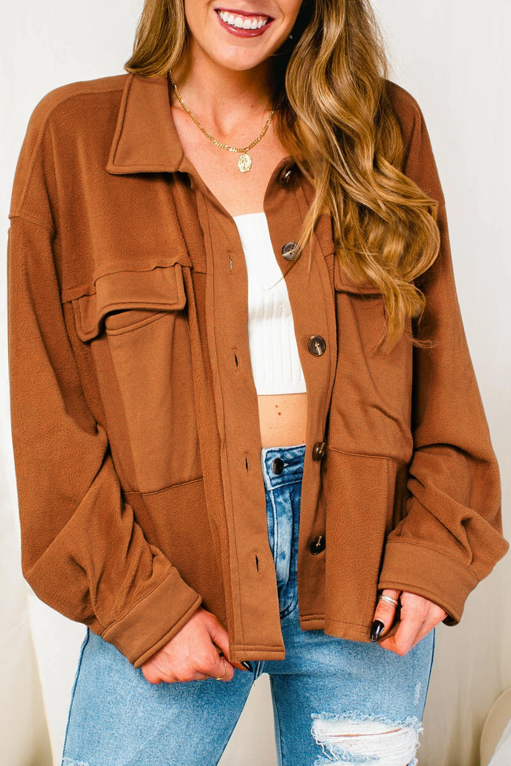 Flap Pocket Buttoned Jacket