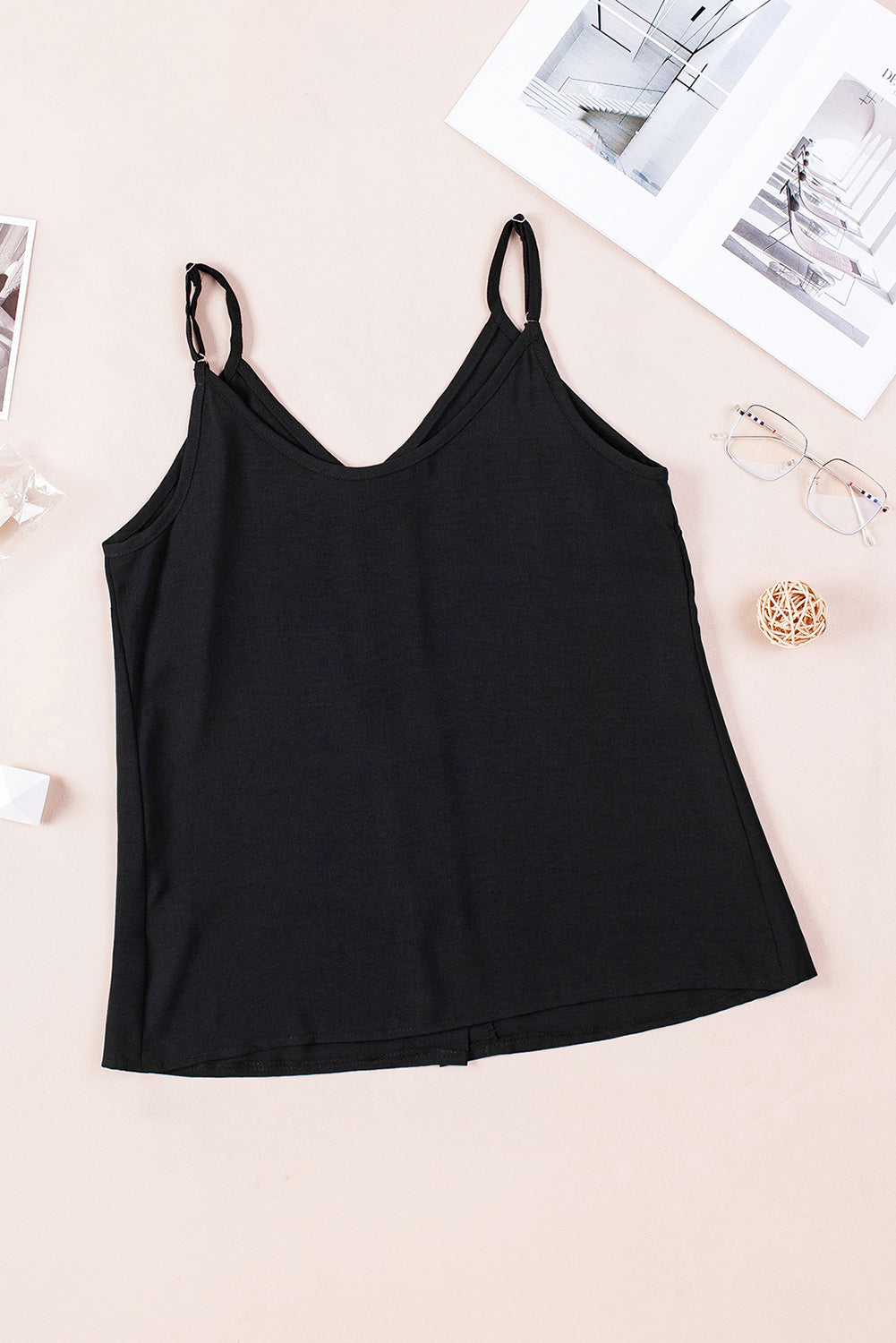 Spaghetti Strap Buttoned Tank Top