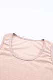 Plain Waffle Knit U Neck Tank Top