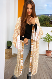 Yellow Bohemian Geometric Printed Loose Sleeve Long Kimono