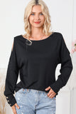 Asymmetrical Cut Out Buttoned Long Sleeve Top