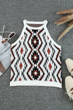 Aztec Geometric Print Knitted Tank Top