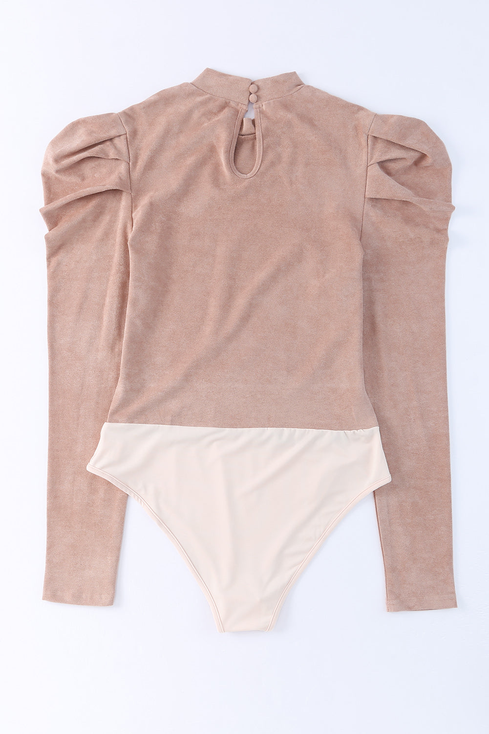 Puff Sleeve Suede Bodysuit