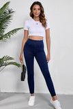 Ashleigh Blue Solid Color High Waist Stretchy Slim Fit Jeggings