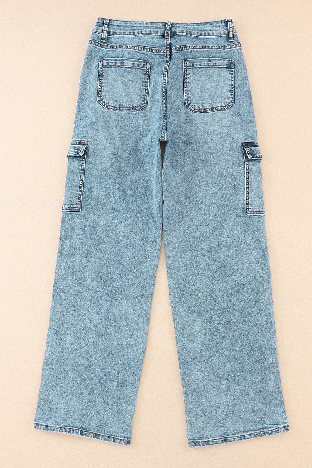 Jean large bleu ciel style cargo cool