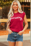 Racing Red Game Day Rugby Football Season Sweater Vest