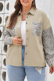 Plus Size Leopard Patchwork Shacket