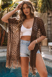 Loose Knitwear Kimono with Slits