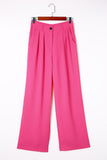 Pleated High Waist Wide Leg Casual Pants