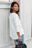 Waffle Knit Half Button Henley Top