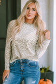 Frill High Neck Shiny Long Sleeve Top