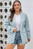 Plus Size Soft Lightweight Pocketed Lapel Blazer