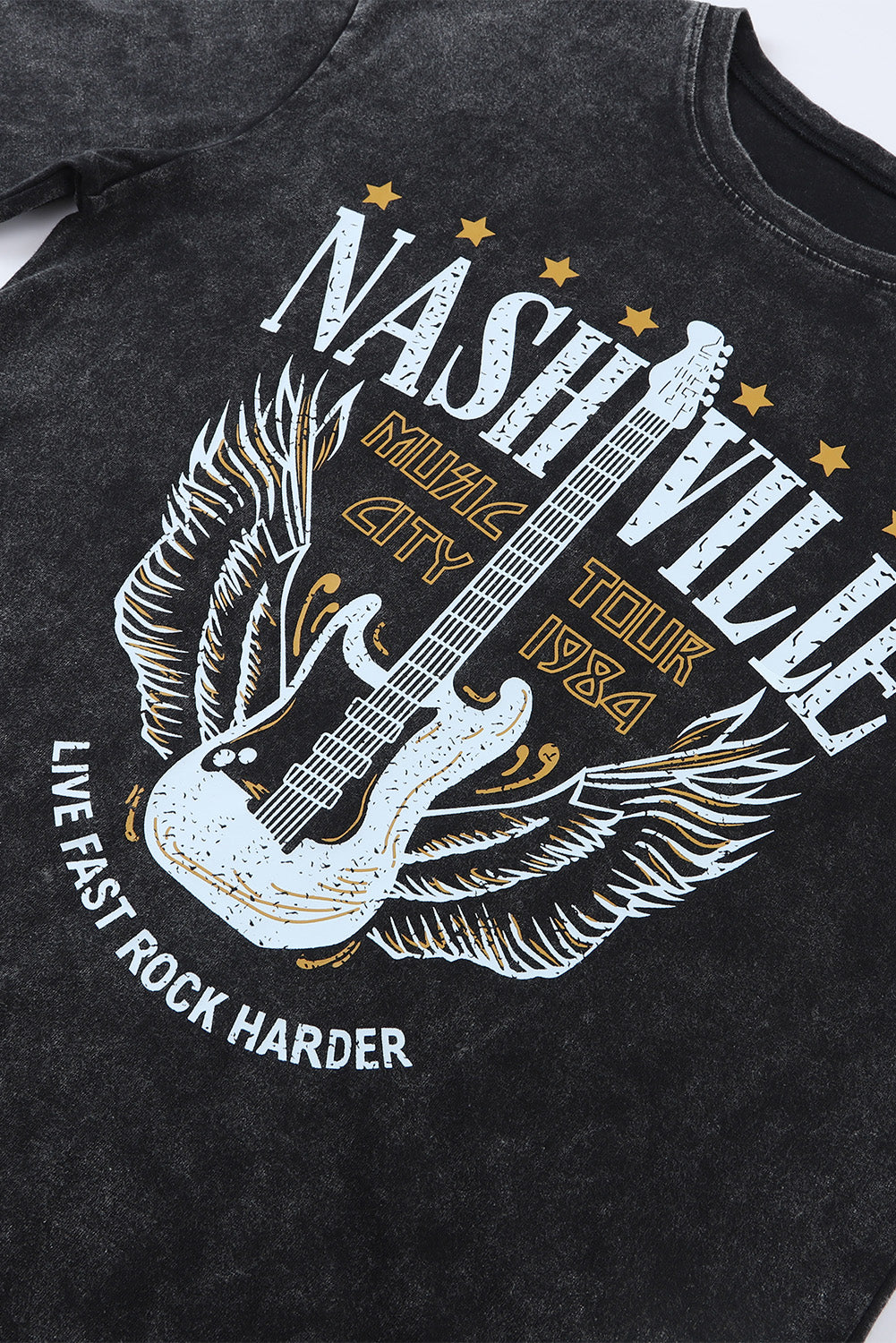 Mineral Wash NASHVILLE Vintage Graphic T Shirt