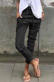 High Waist Drawstring Pocketed Pants