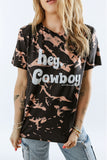 Noir Hey, Cowboy Tie Dye T-shirt à manches courtes imprimé 