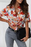 Floral Print Bracelet Sleeve Shirt