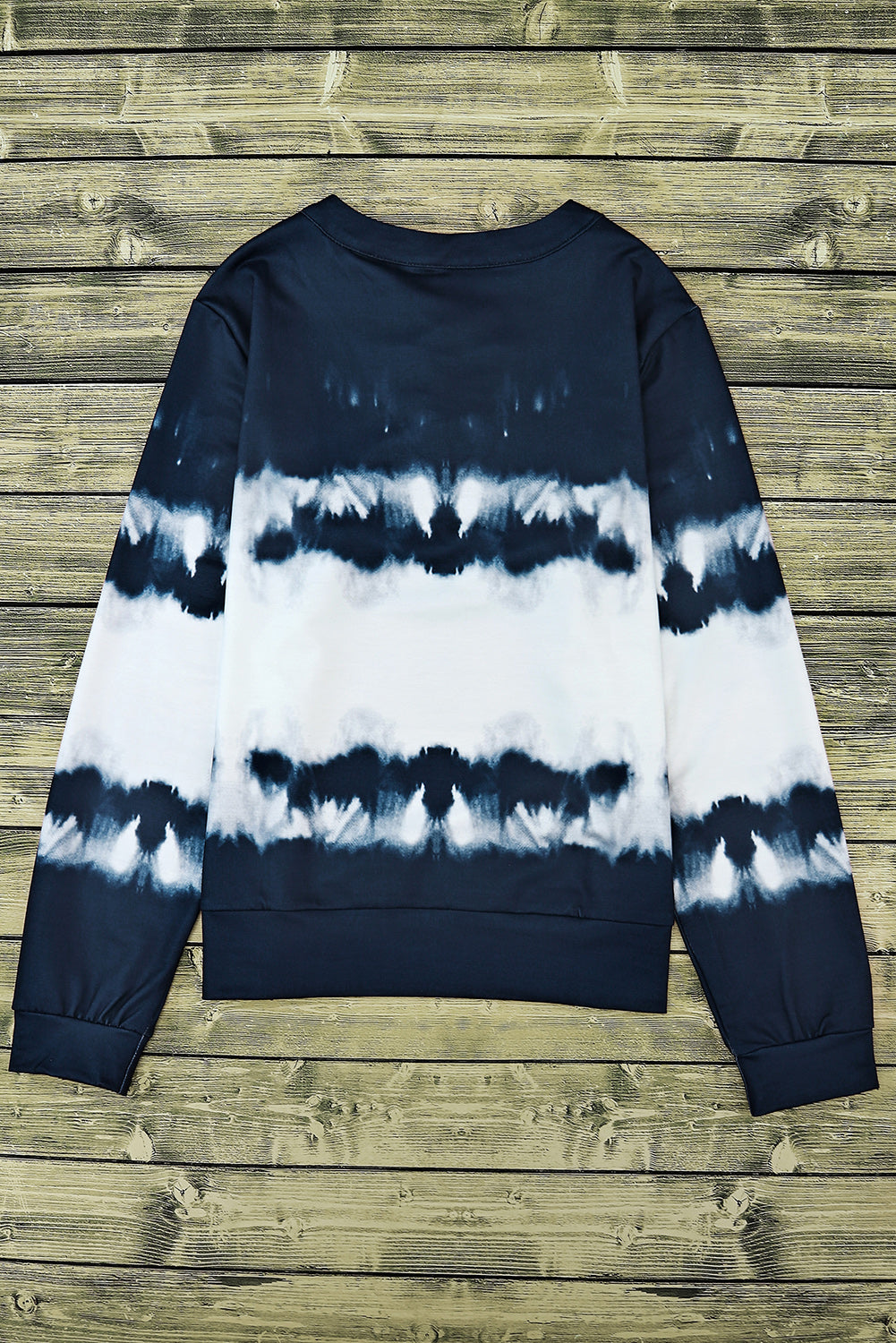 Tie Dye Lace Up V-Neck Long Sleeve Top