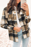 Retro Plaid Button Flap Pocket Shacket