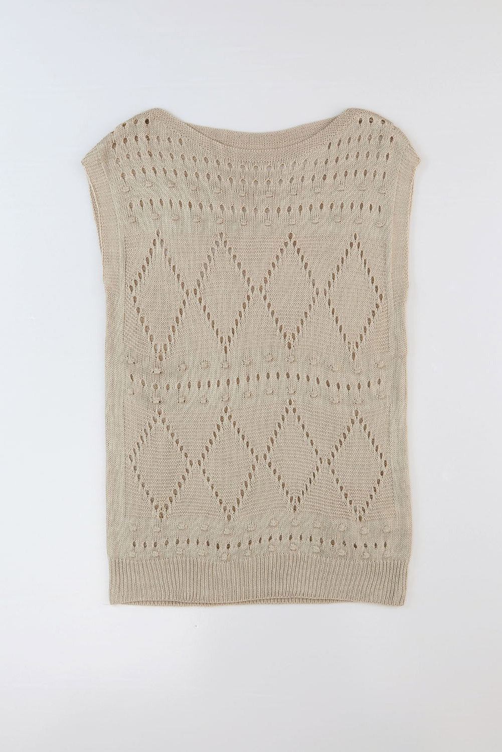 Pointelle Knit Short Dolman Sleeve Sweater Top