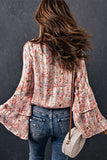 Tiered Ruffled Bell Sleeve Floral Bodysuit