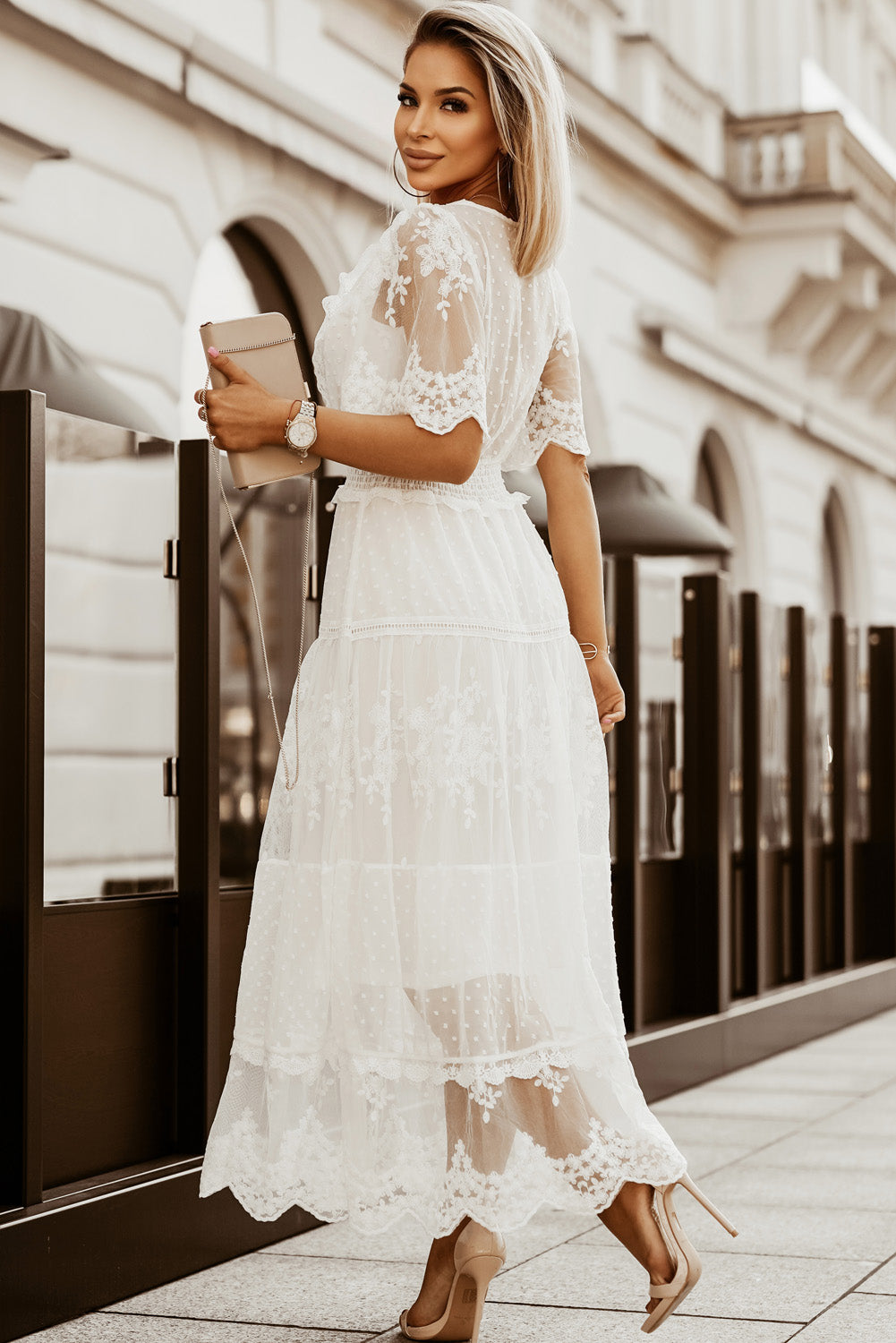 Luminous Dawn Lace Gown