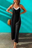 Spaghetti Straps Wide Leg Pocketed Jumpsuits