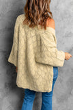 Textured Pocket Knit Open Front Cardigan