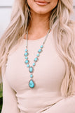 Crackle Turquoise Water Drop Accent Necklace