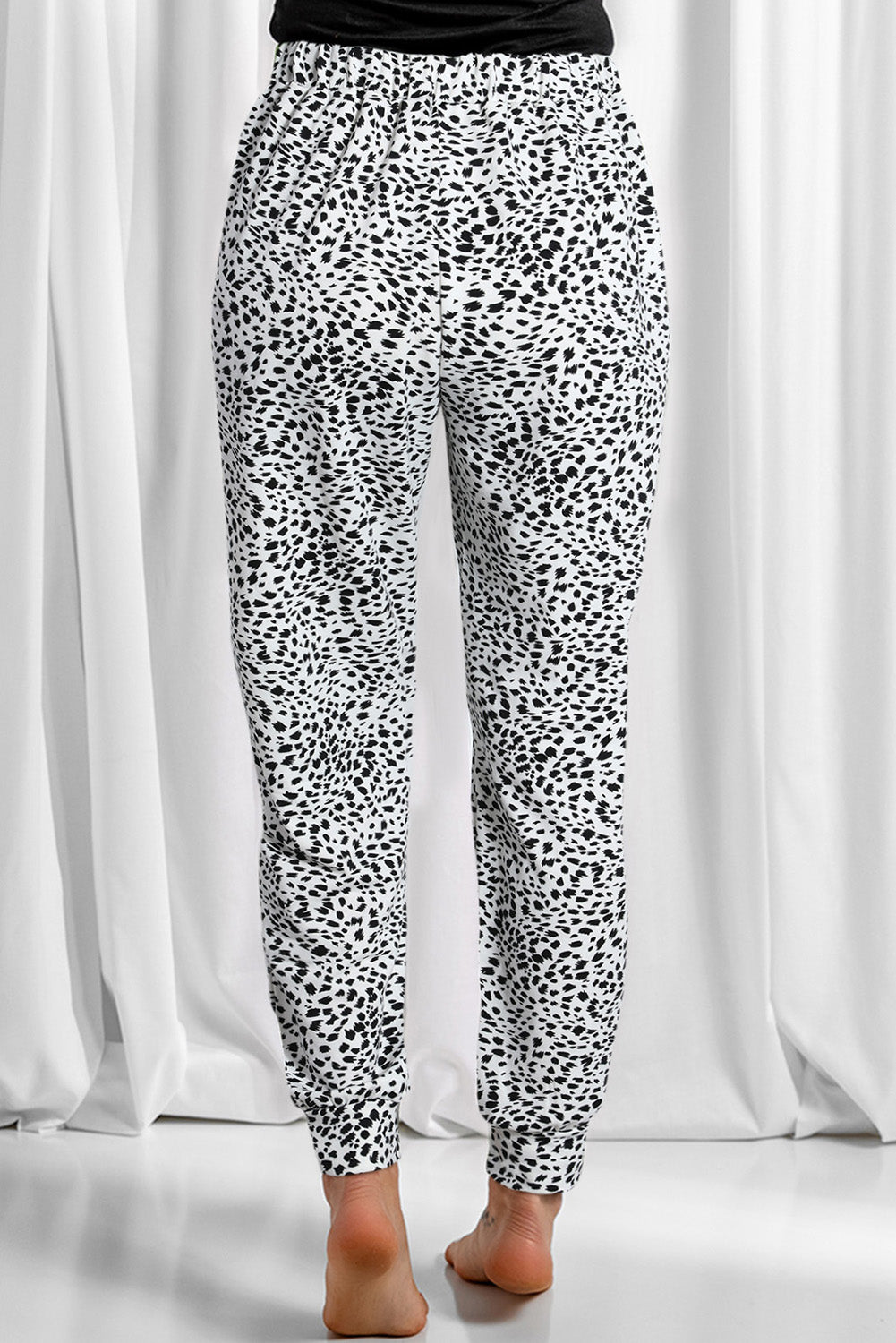 Animal Spots Drawstring Lounge Jogger Pants