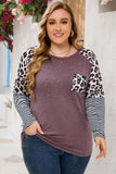 Plus Size Leopard Pocket Top