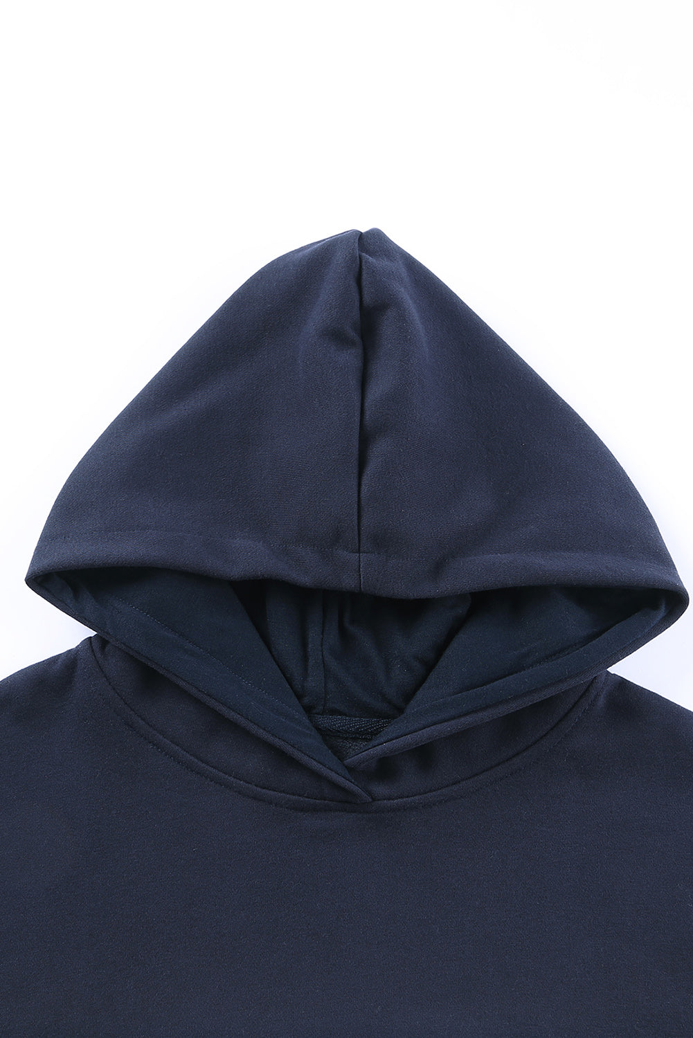 Blue Triple Color Block Hoodie with Kangaroo Pocket