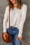 Solid Drop Shoulder Pullover Sweater