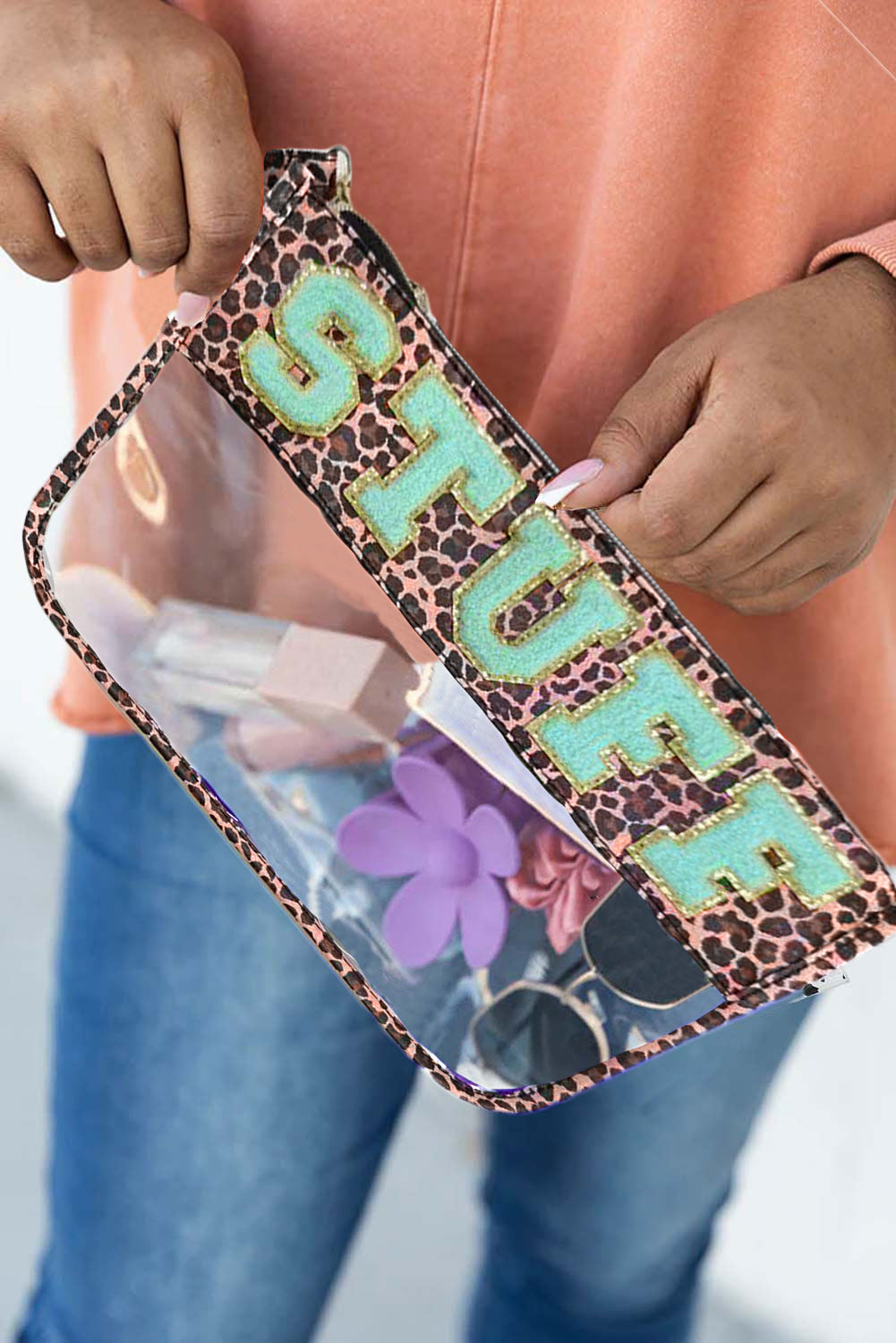 STUFF Print Transparent Zipped Pouch