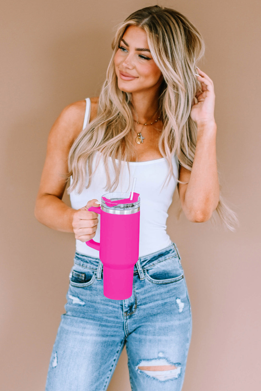 Pink 304 Stainless Steel Double Insulated Cup