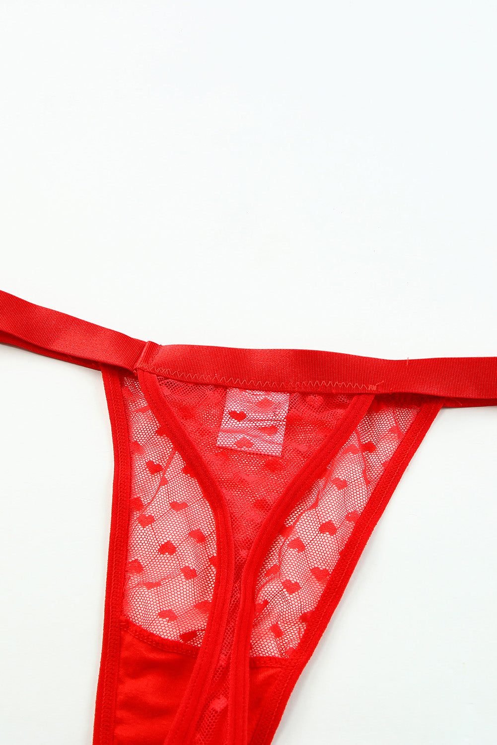 Heart Pattern Dotty Mesh Valentines Sexy Panties