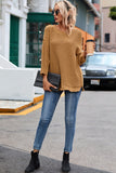 Slouchy Textured Knit Loose Sweater